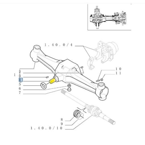 Perno del ponte anteriore 5140017 CNH