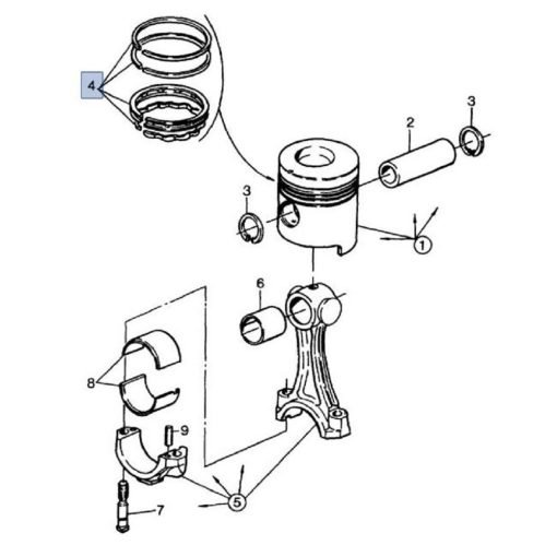 Serie Anelli del Pistone Motore per Mietitrebbia Laverda 87802834