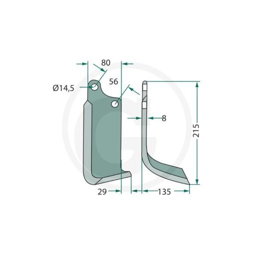 Zappa Curva SX Maschio 80x8