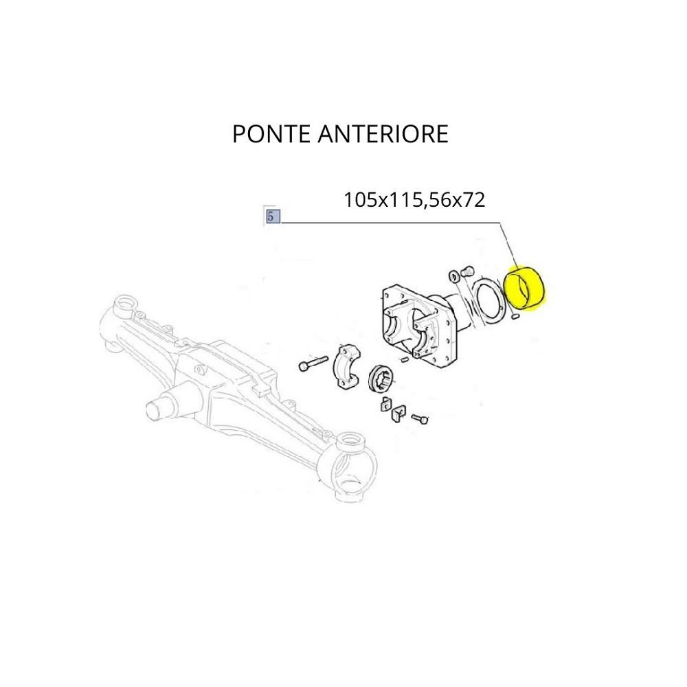 Boccola del Ponte Anteriore Trattore Fiat 5136116