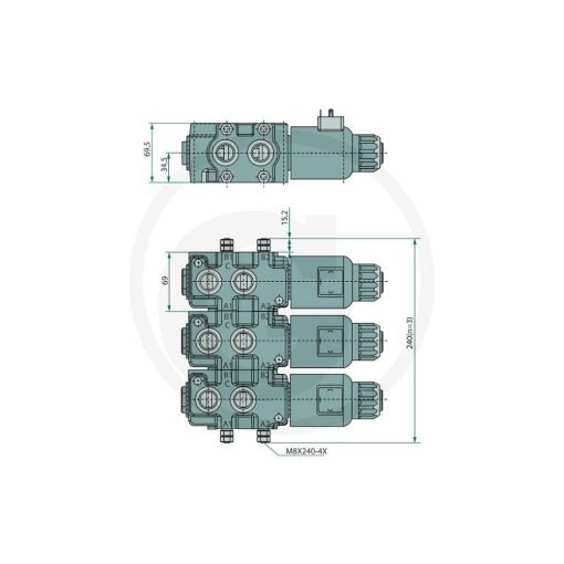 Deviatore Elettro Idraulico 6/2 vie 1/2" 12V Granit