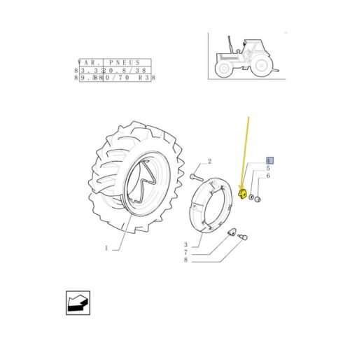 Tassello per cerchio ruota motrice compatibile Fiat 5106352