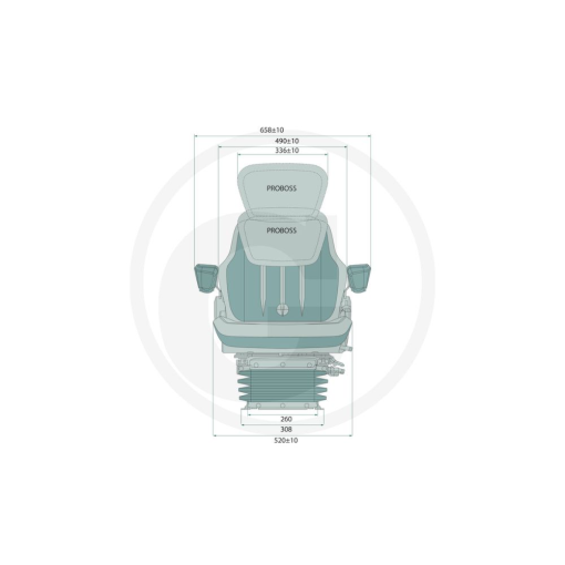 Sedile PROBOSS AS3520 con Sospensione Pneumatica 12V