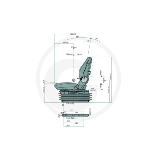 Sedile PROBOSS AS3520 con Sospensione Pneumatica 12V