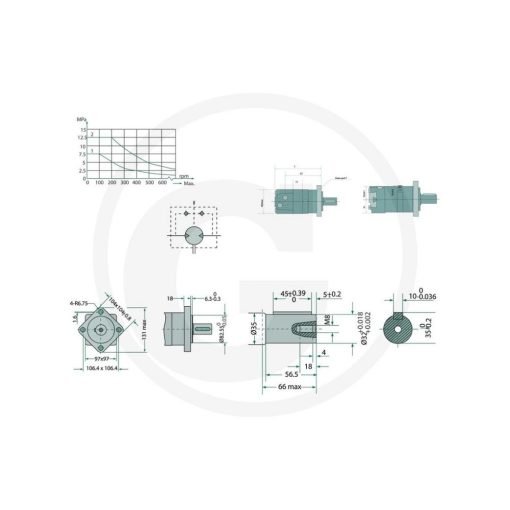 Motore idraulico orbitale BMS 125 cc D.32mm 1/2" Granit