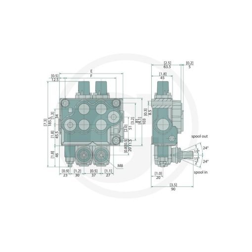 Distributore 3/8" 1 Leva Doppio Effetto 45lt 87002800 Granit HYPEX