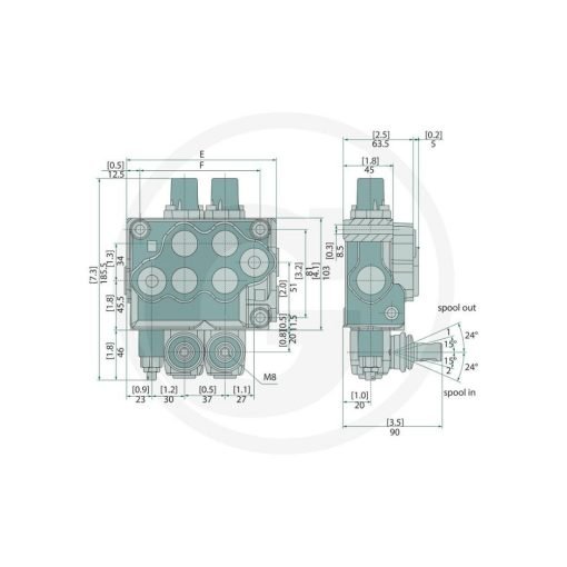 Distributore 3/8" 2 Leve Doppio Effetto 45lt 87002801 Granit HYPEX