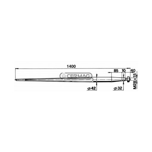 Punta per Forca Rotoballe 42x1400 Cermag