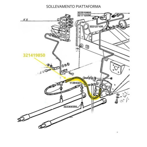 Tubo idraulico flessibile 3/8 Laverda 321419850