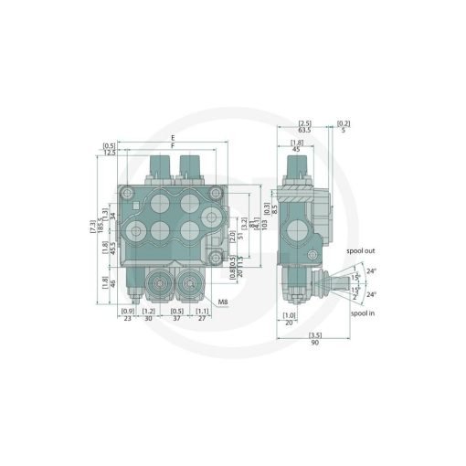 Distributore 3/8" 4 Leve Doppio Effetto 45lt 87002803 Granit HYPEX