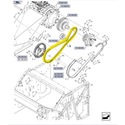 Cinghia Coclea di Scarico 84281470 Gates