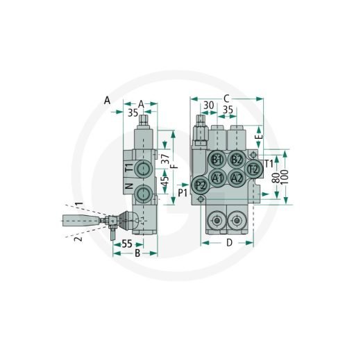 Distributore a Leva 4 vie Doppio effetto 40lt/min 87000923 Granit