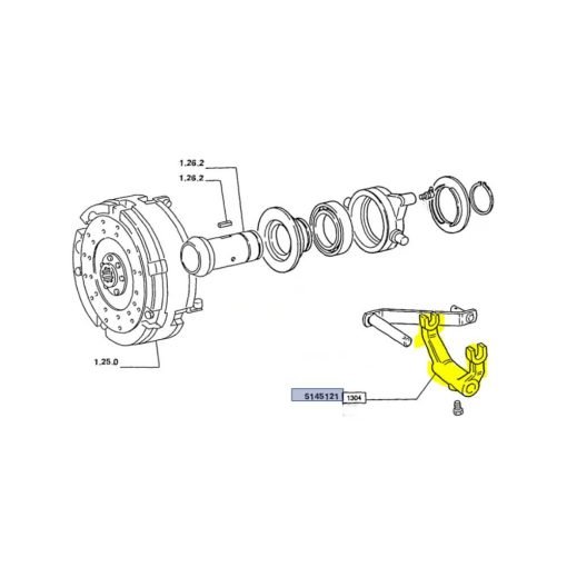 Leva forcella frizione centrale TK New Holland 5145121