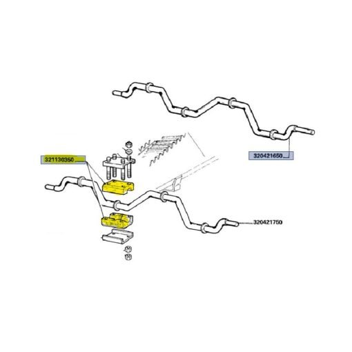 Supporto albero a camme mietitrebbia Laverda 321130350