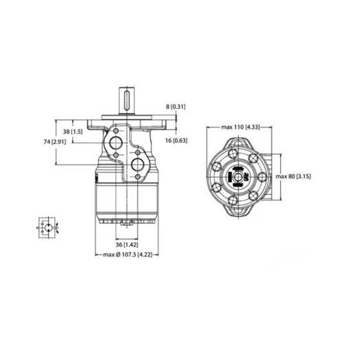 Motore orbitale DANFOSS OMR 100 Albero 25mm 151-0259 Sauer F. 1/2