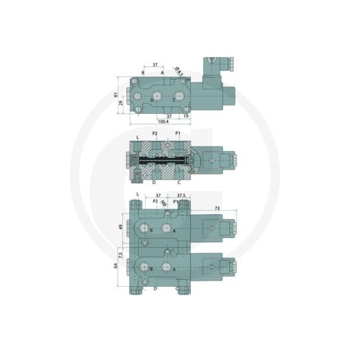 Deviatore ElettroIdraulico 6 vie 1/2" 12V Granit