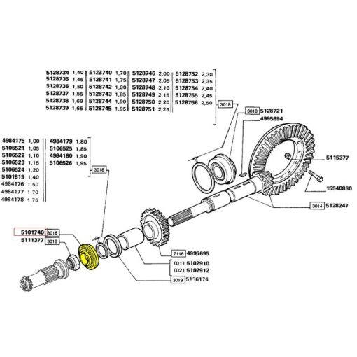 Cuscinetto a Rulli Conici CNH 5101740