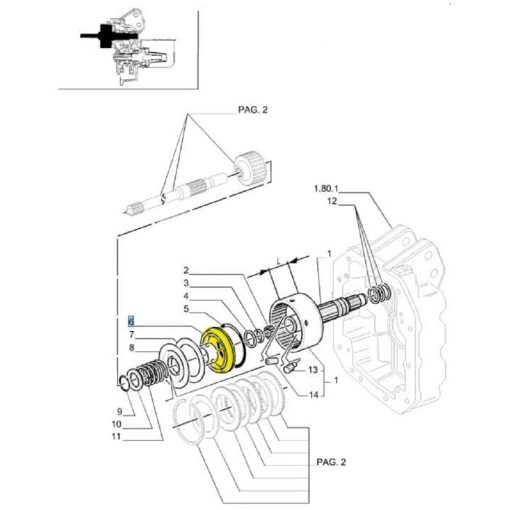 Pistone della presa di forza 5171656 CNH