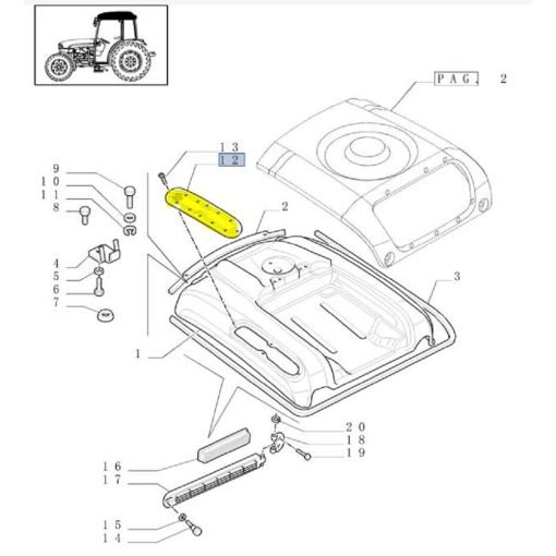 Capping tetto cabina 5198684 New Holland