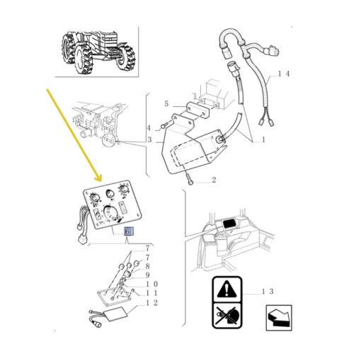 Pannello di comando sollevatore originale New Holland 82015022