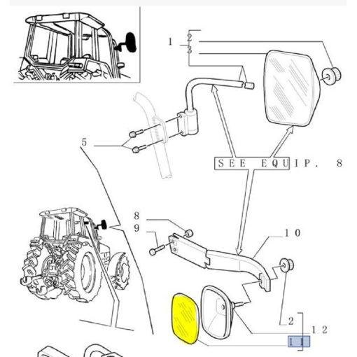 Sostutuzione Specchi 82015244 CNH