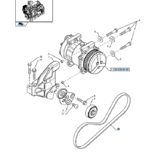 Cinghia motore 84344769 New Holland