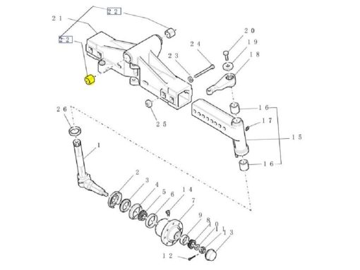 Boccola assale anteriore CNH 86501553