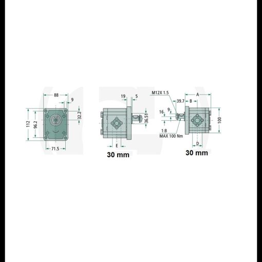 MOTORE IDRAULICO REVERSIBILE ALBERO CONICO 1:8 GRUPPO 2