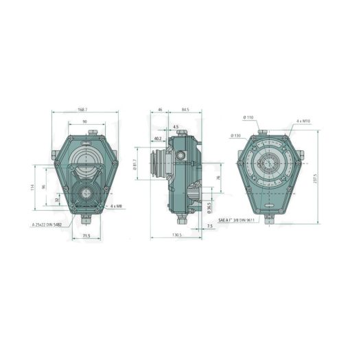 Moltiplicatore per Pompa GR.2 Attacco Femmina 1.3/8 Z6 Rapporto 1:3,8