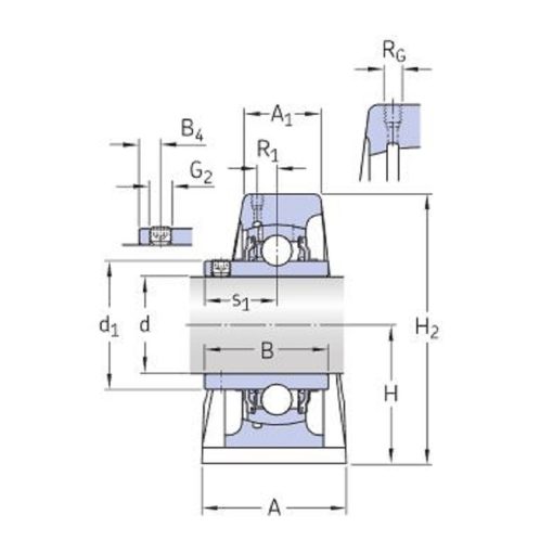 Cuscinetto UCP 206/H con supporto ritto a sfere SKF