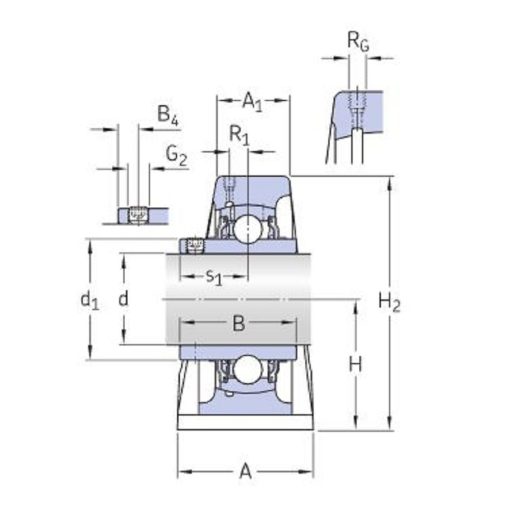 Cuscinetto UCP 206 con supporto ritto a Sfere