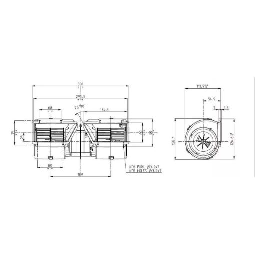 Ventilatore Cabina SPAL 005-A45-02 12V Trattori agricoli CASE JX New Holland TL