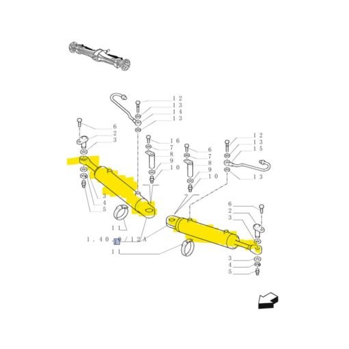 Cilindro sterzo CNH 87302891