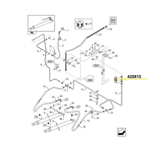 Riduzione idraulica mietitrebbie New Holland 420815