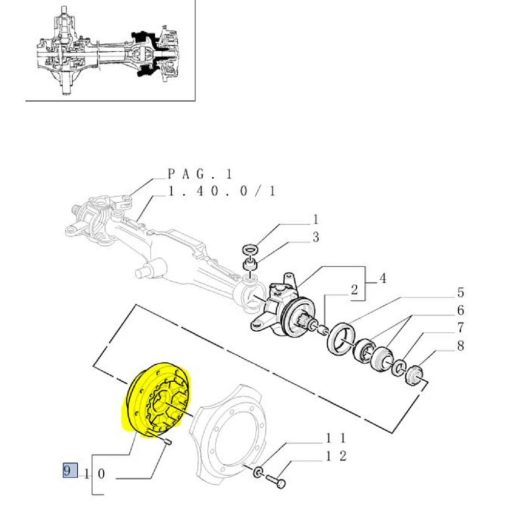 Mozzo ponte anteriore New Holland 5169118