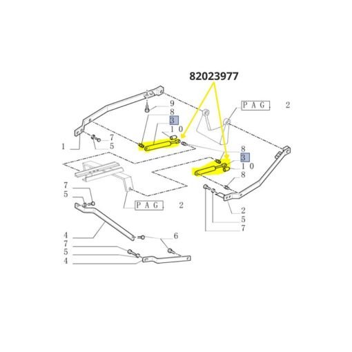 Ammortizzatore a gas per cofano New Holland TM 82023977