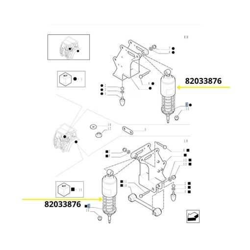 Ammortizzatore cabina New Holland 82033876