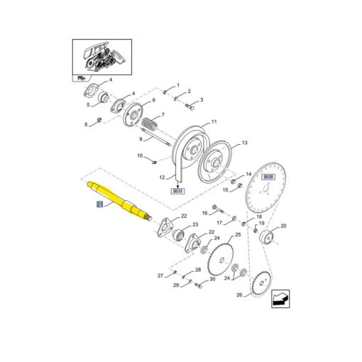 Albero per testata grano riso originale CNH 9850875