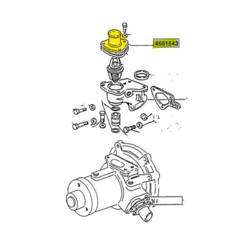 Alloggiamento termostato New Holland 4661543 + Guarnizione