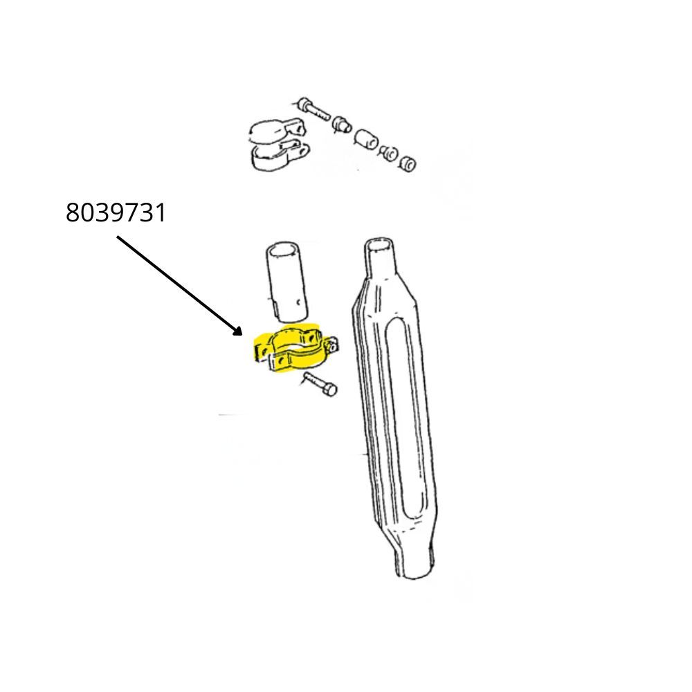 Fermo Semicollare originale CNH 8039731