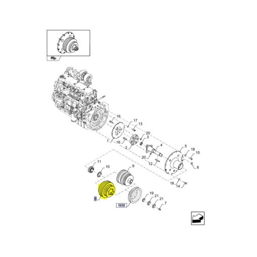 Puleggia originale CNH per Mietitrebbia AL59 e serie TC 87384421