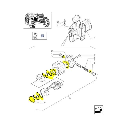 Kit guarnizioni per pompa idraulica Fiat 9967883