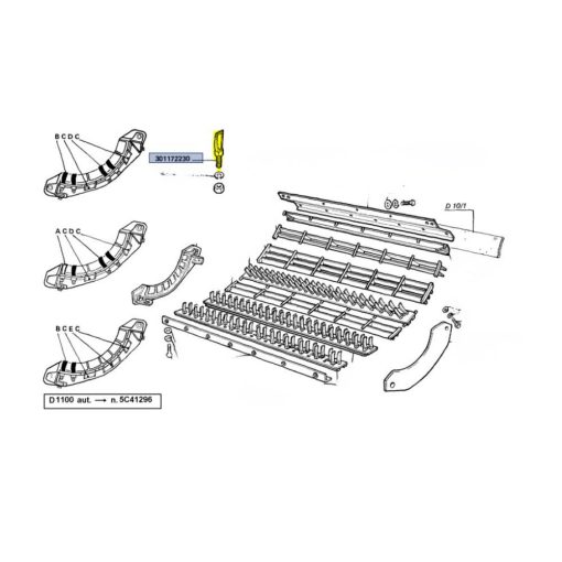 Dente da riso per Mietitrebbie Laverda 301172230