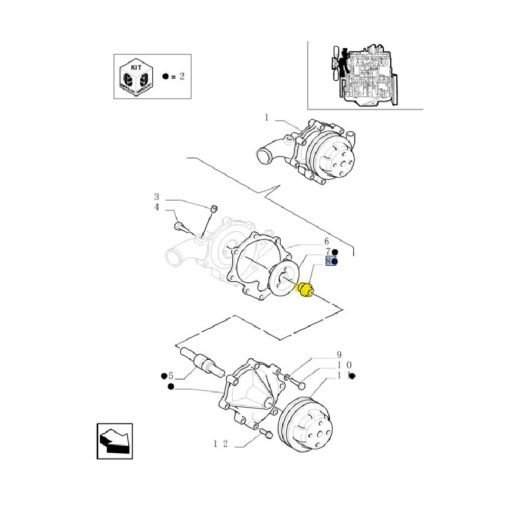 Guarnizione per pompa acqua CNH 81870468