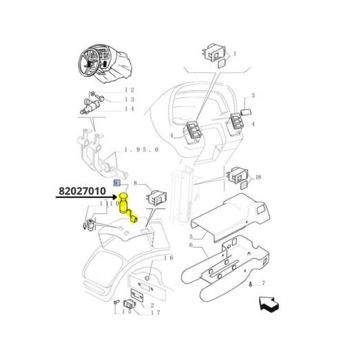 Interruttore a pulsante New Holland 82027010