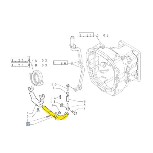 Leva di comando frizione centrale serie TK CNH 5160522