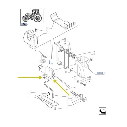 Serratura portiera sinistra New Holland 82016412