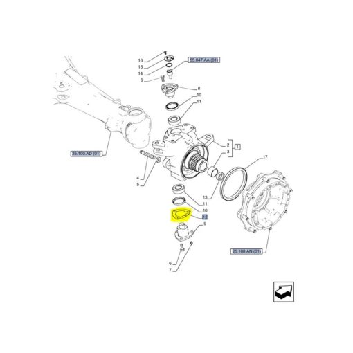 Spessore assale anteriore New Holland 5137115