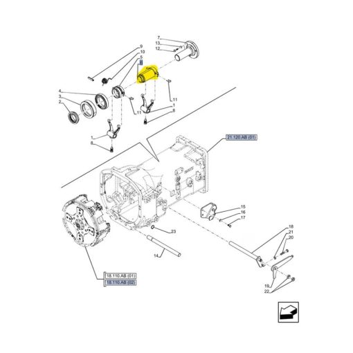 Supporto cuscinetto frizione CNH 5171609