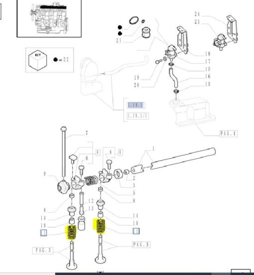 Molla testata motore originale CNH 83999742